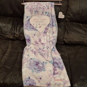 Betsey Johnson Purple Blue Floral Throw blanket